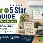 3 Star vs 5 Star AC guide banner showing AC bill calculator comparison, electricity consumption, running cost savings, and smart AC buying decision for first-time buyers.